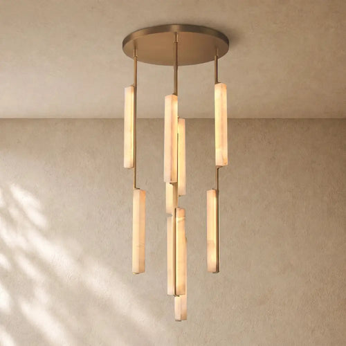 Audubom Alabaster Round Chandelier - 24’’ / Brass / Classic