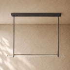 Audubom Crystal Horizontal Single Bar Linear Chandelier - Bronze / Grand