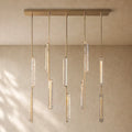 Audubom Crystal Linear Chandelier - Brass / Classic