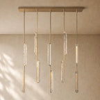 Audubom Crystal Linear Chandelier - Brass / Classic