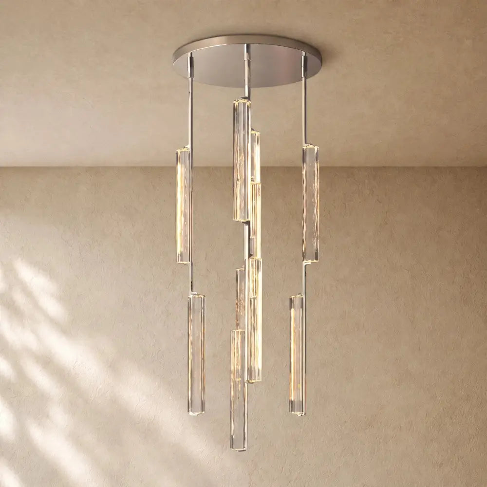 Audubom Crystal Round Chandelier - 24” / Polished Nickel / Classic