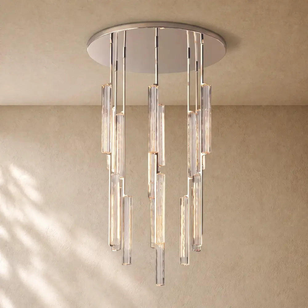 Audubom Crystal Round Chandelier - 40“ / Polished Nickel / Classic