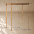 Audubom Crystal Triple Bar Linear Chandelier - 60’’ / Lacquered Burnished Brass / Classic