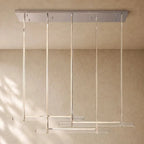 Audubom Crystal Triple Bar Linear Chandelier - 60’’ / Polished Nickel / Classic