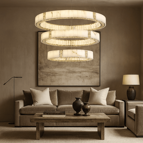Aurelia Marble & Crystal Chandelier - fovolighting