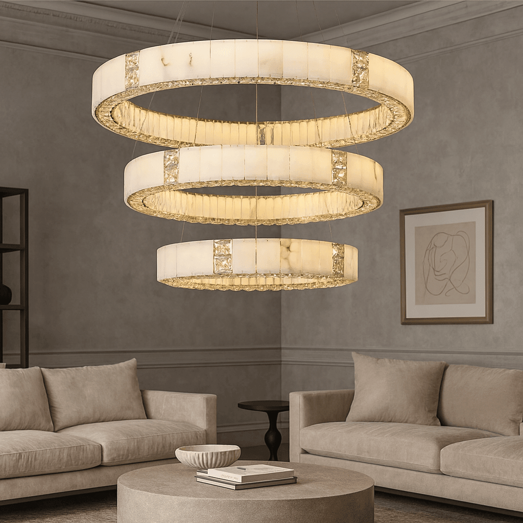 Aurelia Marble & Crystal Chandelier - fovolighting