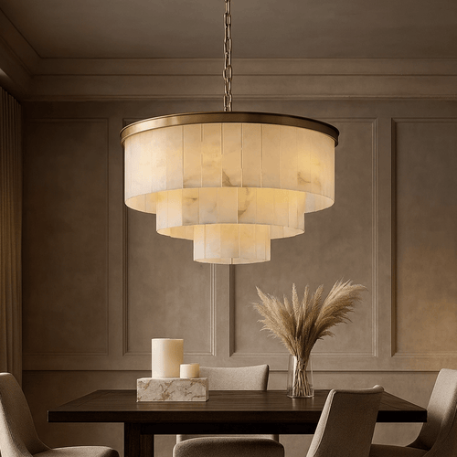 Aurora Marble Round Chandelier - fovolighting