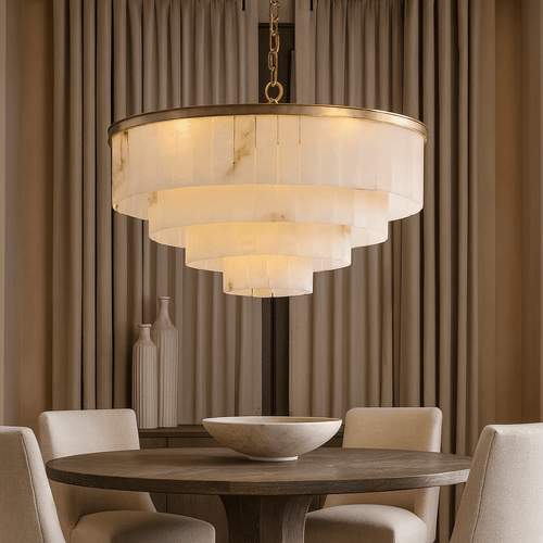 Aurora Marble Round Chandelier - fovolighting