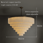 Aurora Marble Tiered Chandelier - fovolighting