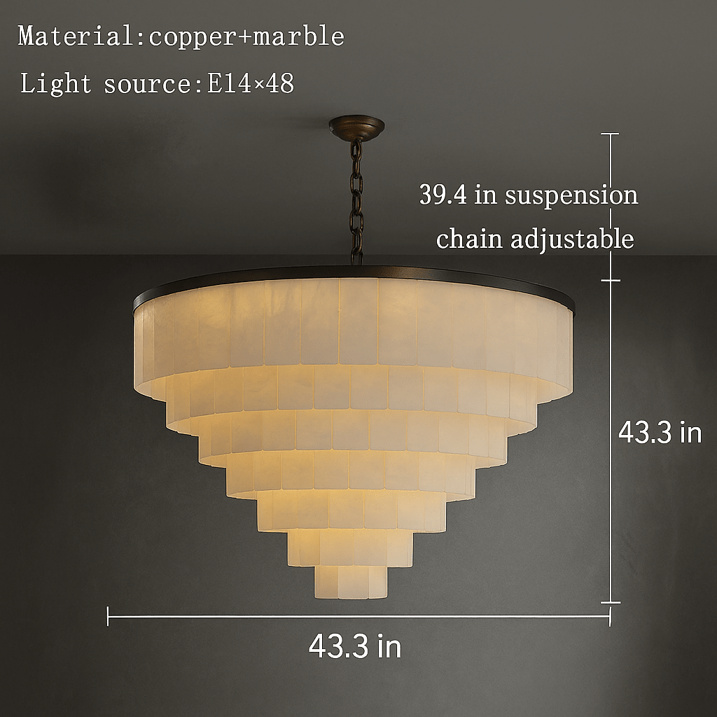 Aurora Marble Tiered Chandelier - fovolighting