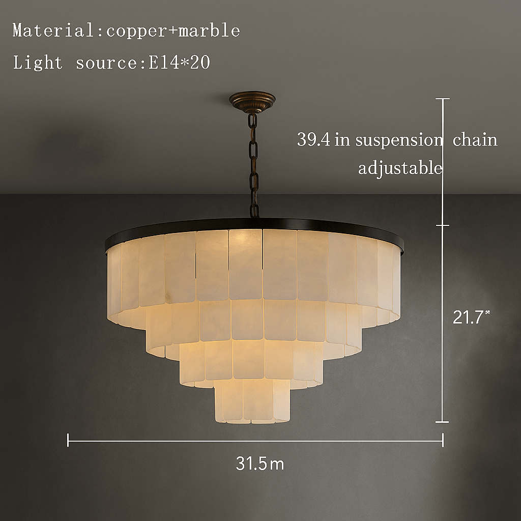 Aurora Marble Tiered Chandelier - fovolighting
