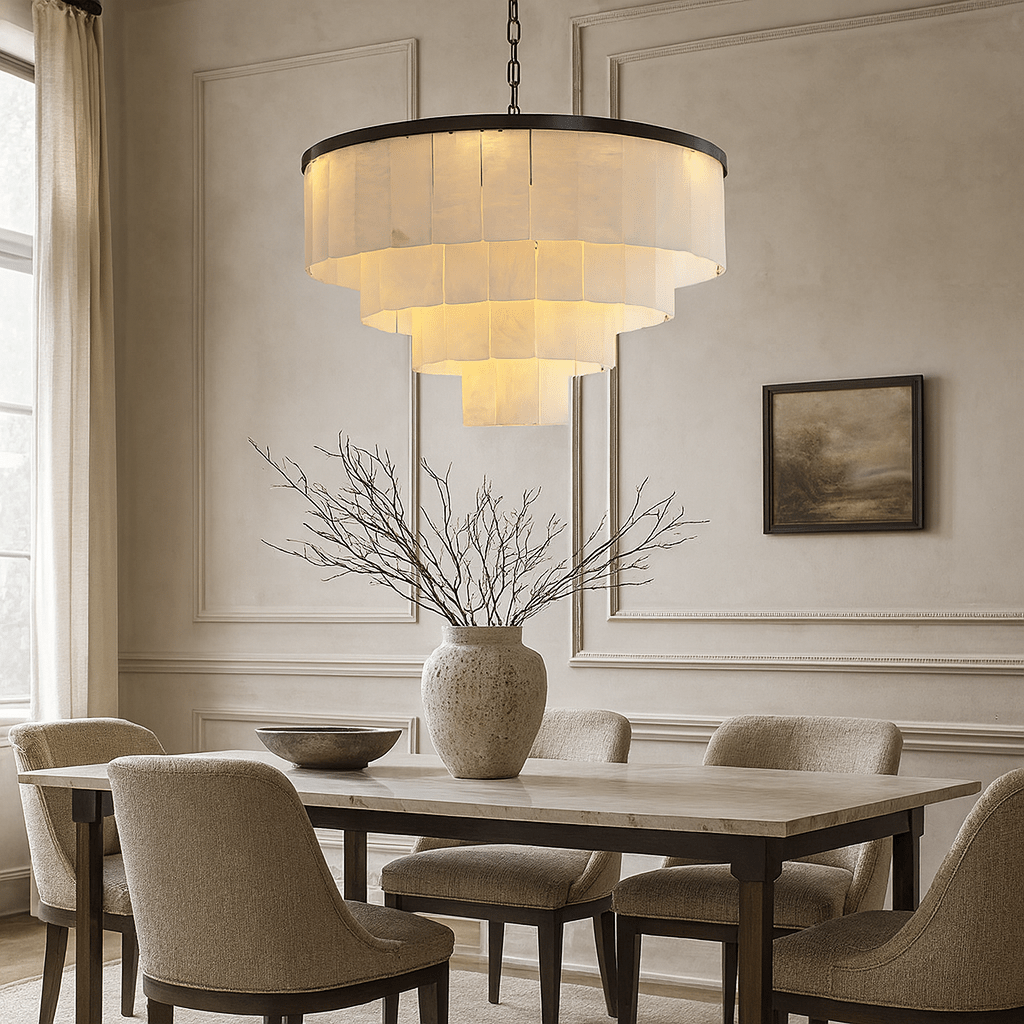 Aurora Marble Tiered Chandelier - fovolighting