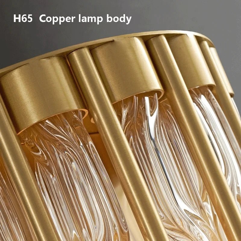 Aurum Modern Copper Glass Wall Sconce - fovolighting