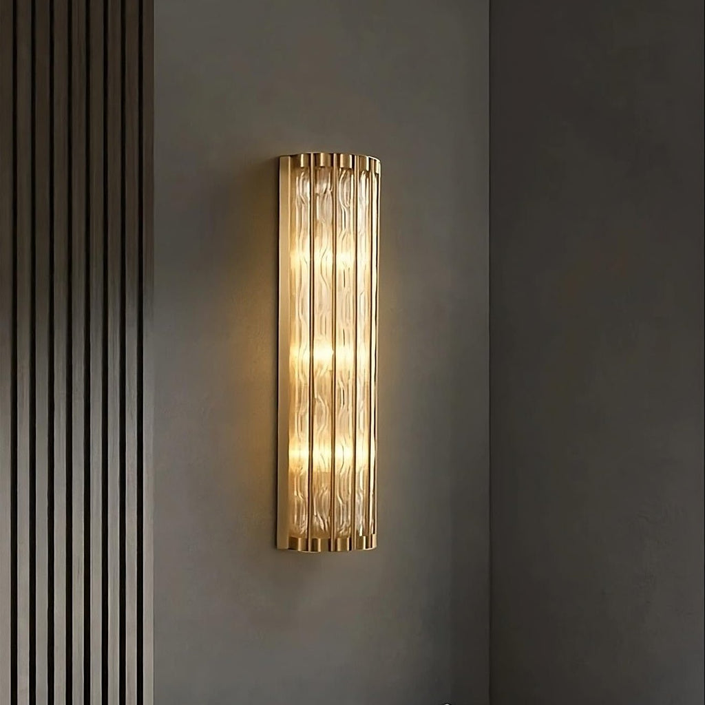 Aurum Modern Copper Glass Wall Sconce - fovolighting