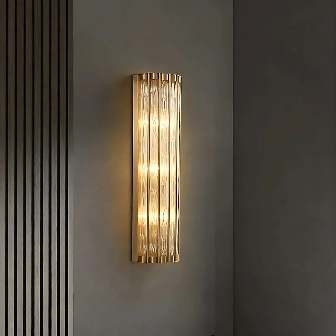 Aurum Modern Copper Glass Wall Sconce - fovolighting