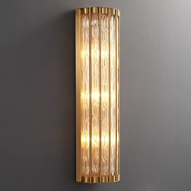 Aurum Modern Copper Glass Wall Sconce - fovolighting