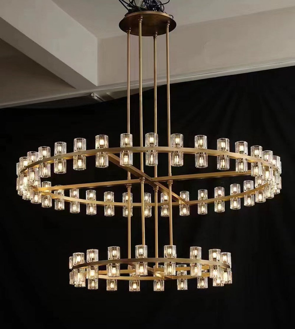 Avecho LED Round Two - Tier Chandelier 60" - fovolighting