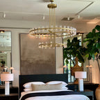 Avecho LED Round Two - Tier Chandelier 60" - fovolighting