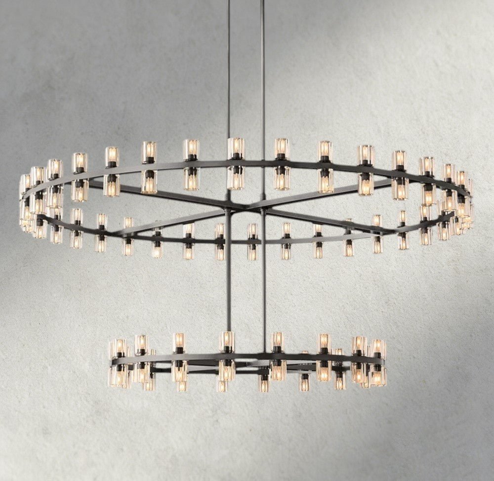 Avecho LED Round Two - Tier Chandelier 60" - fovolighting