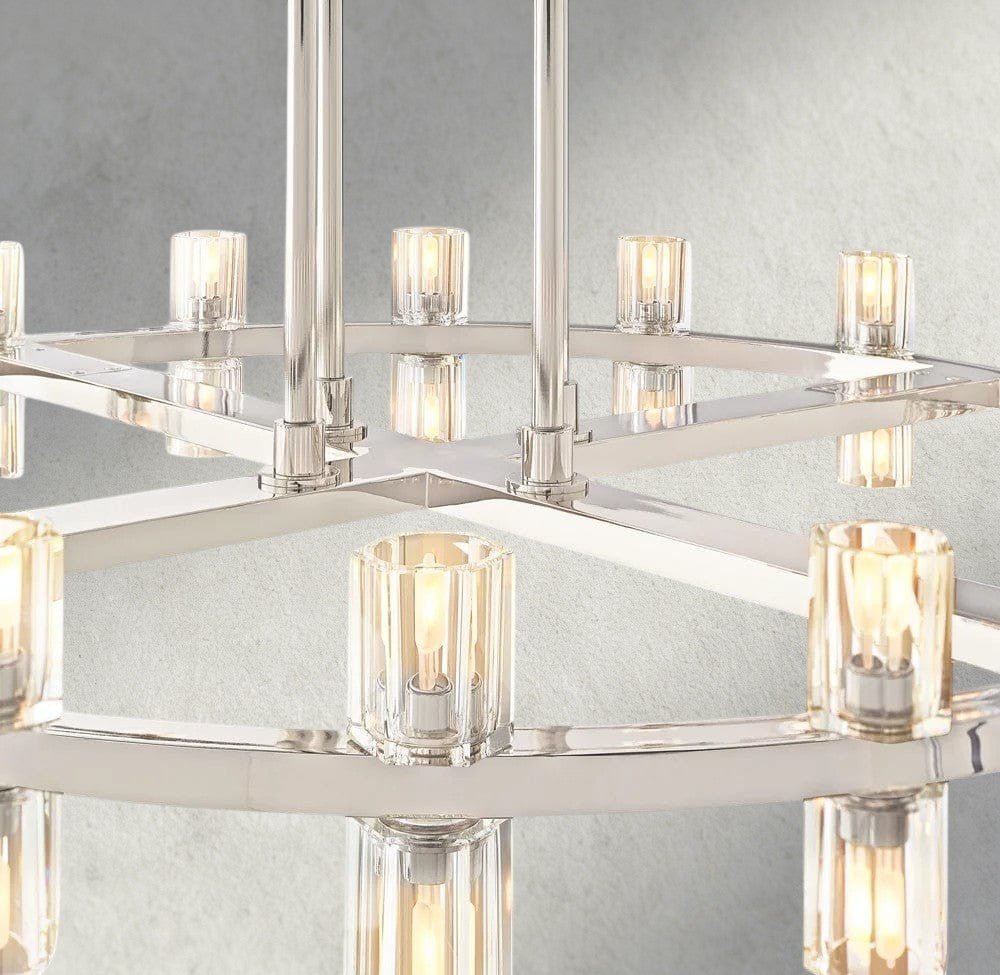 Avecho LED Round Two - Tier Chandelier 60" - fovolighting