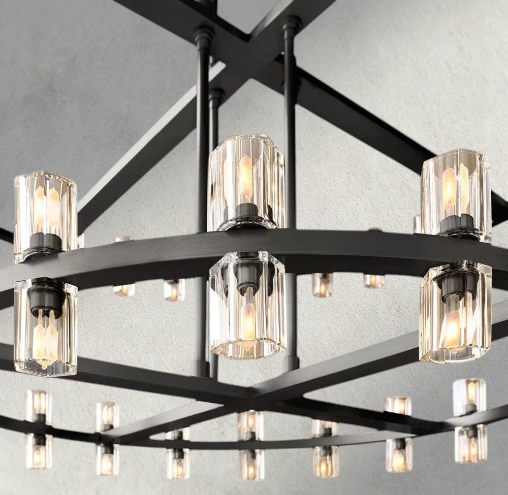 Avecho LED Round Two - Tier Chandelier 60" - fovolighting