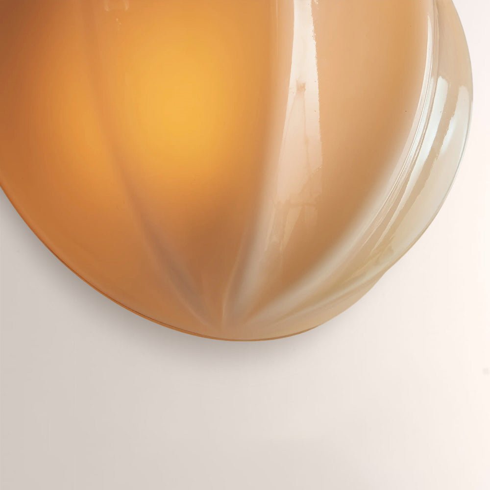 Aveline Clamshell Ribbed Opal Glass Wall Sconce - fovolighting