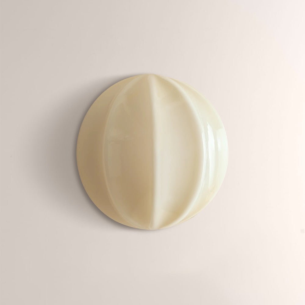Aveline Clamshell Ribbed Opal Glass Wall Sconce - fovolighting