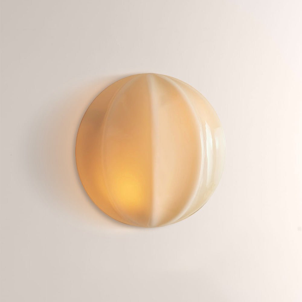 Aveline Clamshell Ribbed Opal Glass Wall Sconce - fovolighting