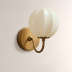 Aveline Gooseneck Ribbed Opal Glass Wall Sconce - fovolighting