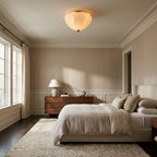 Aveline Ribbed Opal Glass Flush Mount - fovolighting