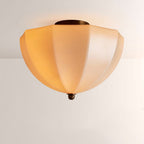 Aveline Ribbed Opal Glass Flush Mount - fovolighting