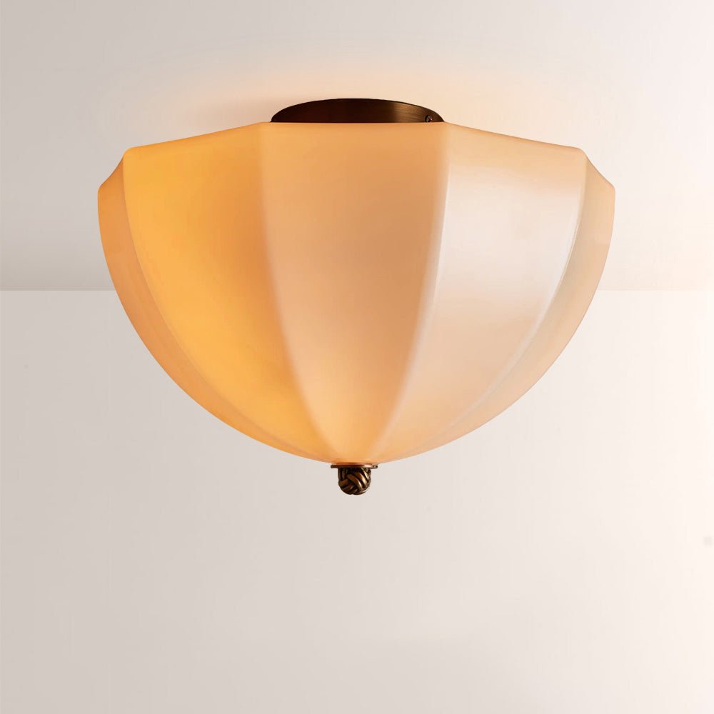 Aveline Ribbed Opal Glass Flush Mount - fovolighting