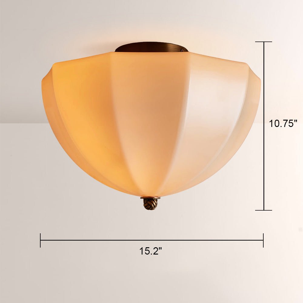 Aveline Ribbed Opal Glass Flush Mount - fovolighting