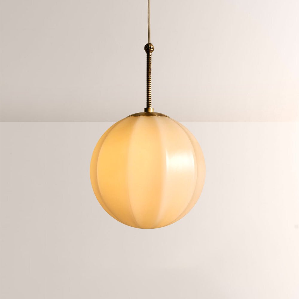 Aveline Ribbed Opal Glass Pendant - fovolighting
