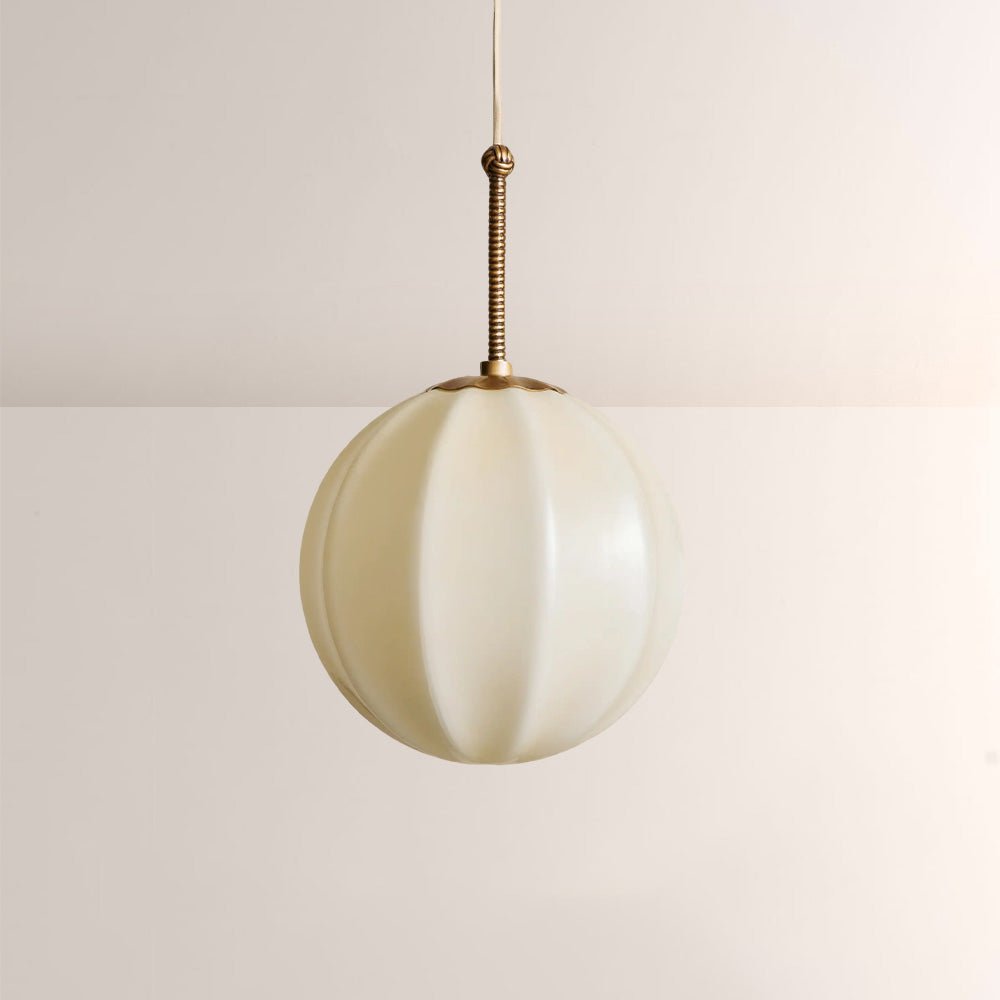 Aveline Ribbed Opal Glass Pendant - fovolighting