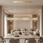 Bacci Modern Linear Crystal Dining Room Chandelier - fovolighting