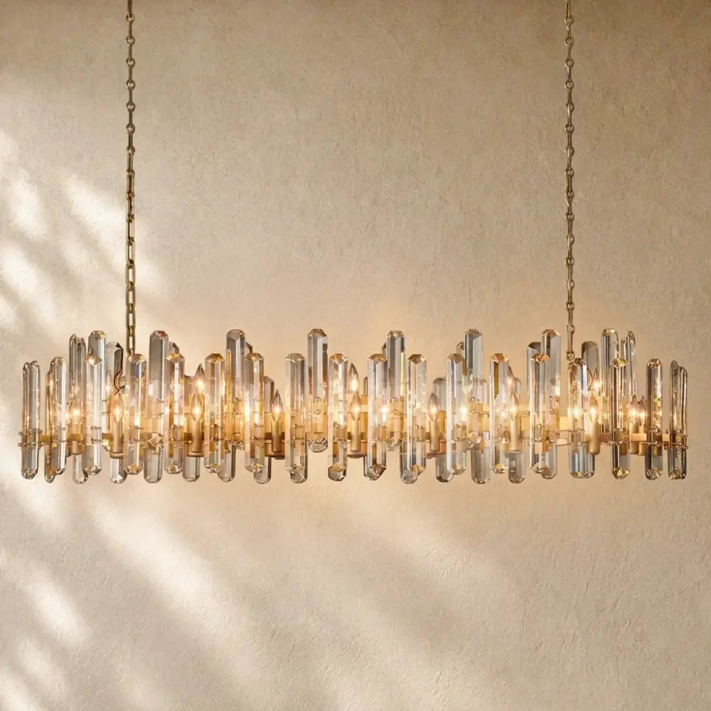 Baingham Linear Chandelier - 72’’ / Lacquered Burnished Brass
