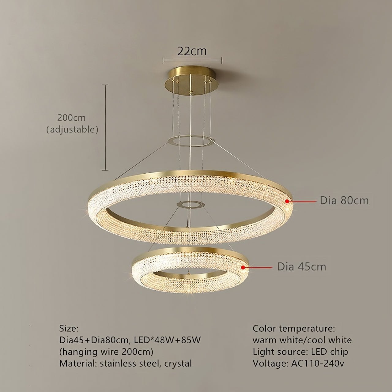 Bergamo Crystal Chandelier - fovolighting