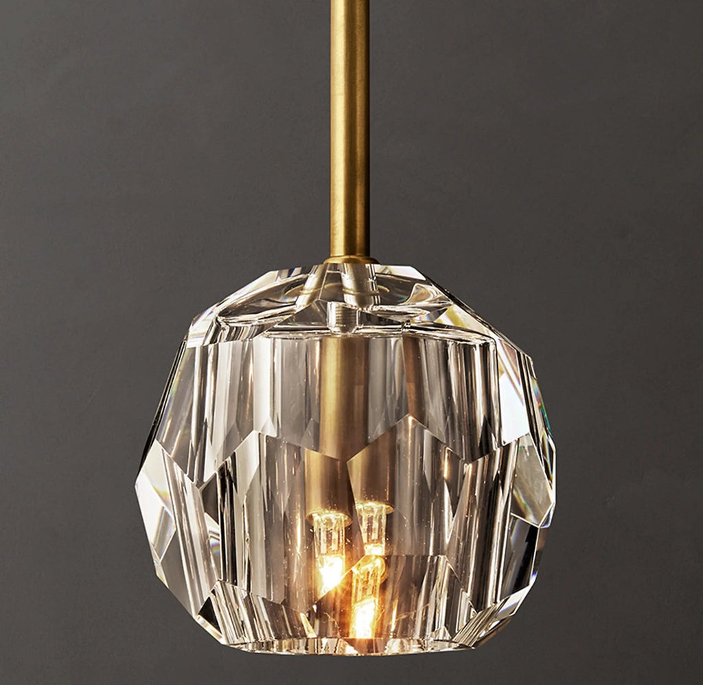 Beula De Clear Cristal Glass Rod Pendant - fovolighting