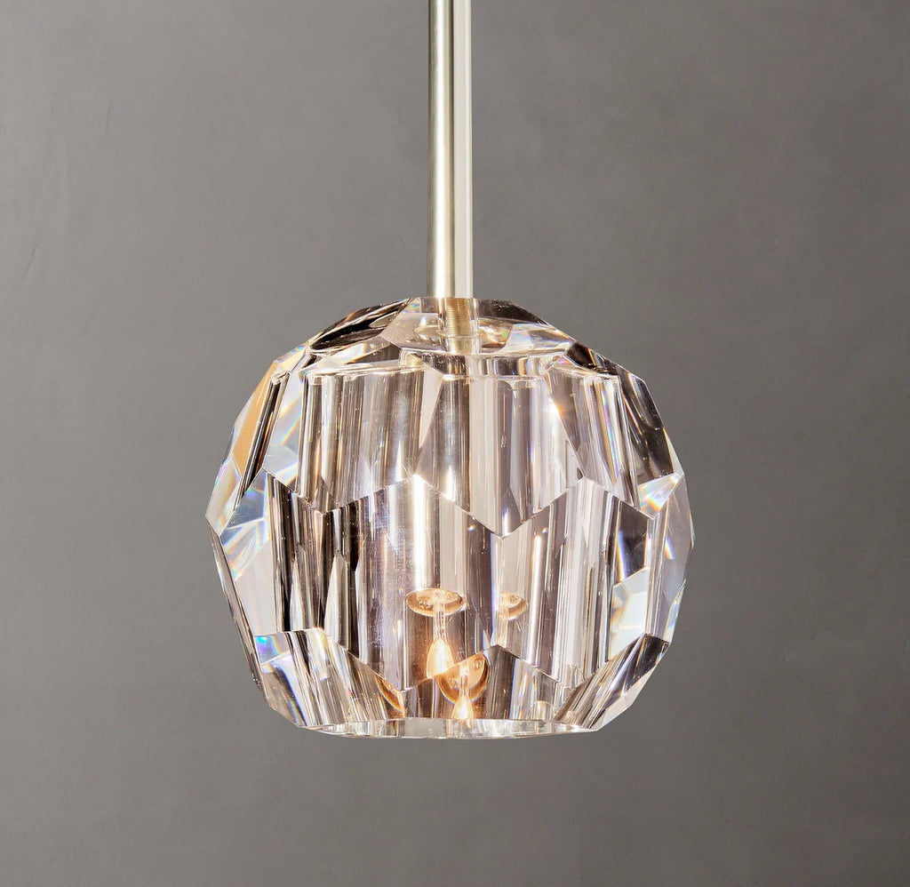Beula De Clear Cristal Glass Rod Pendant - fovolighting