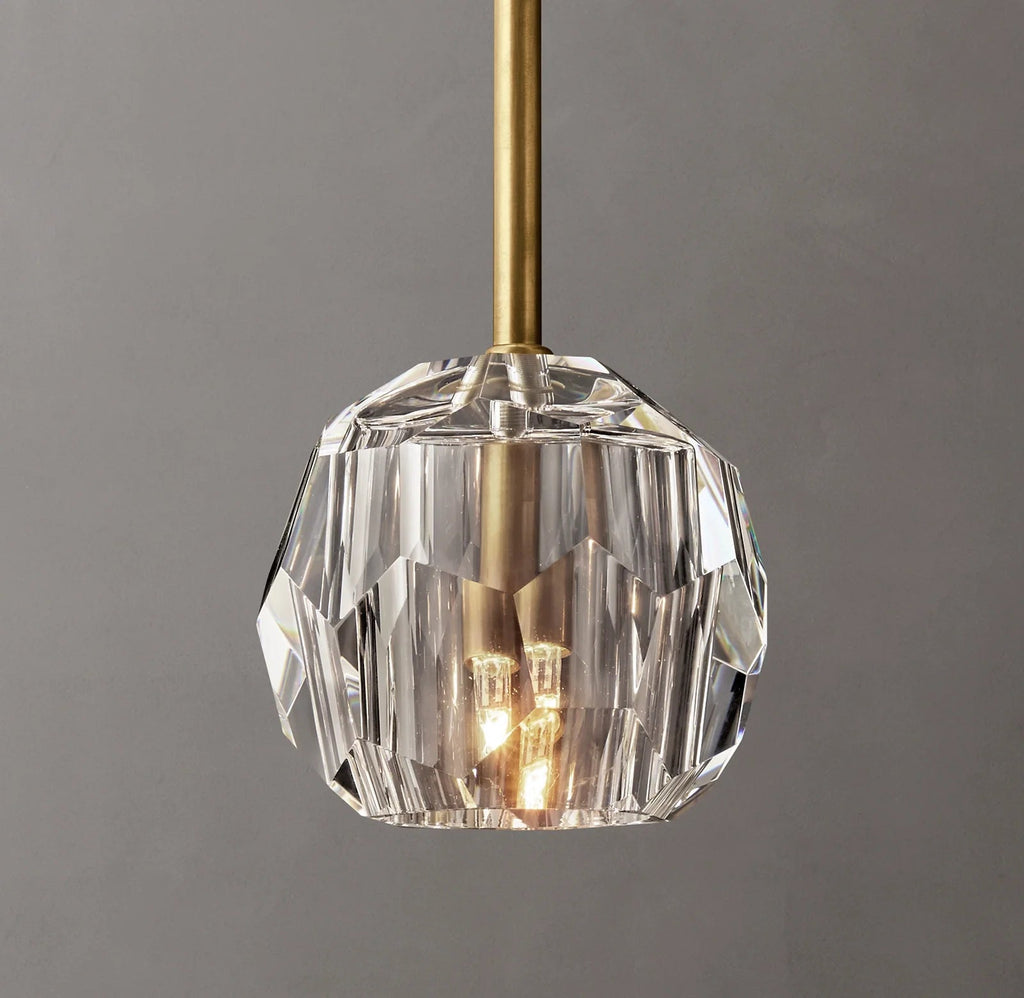 Beula De Clear Cristal Glass Rod Pendant - fovolighting