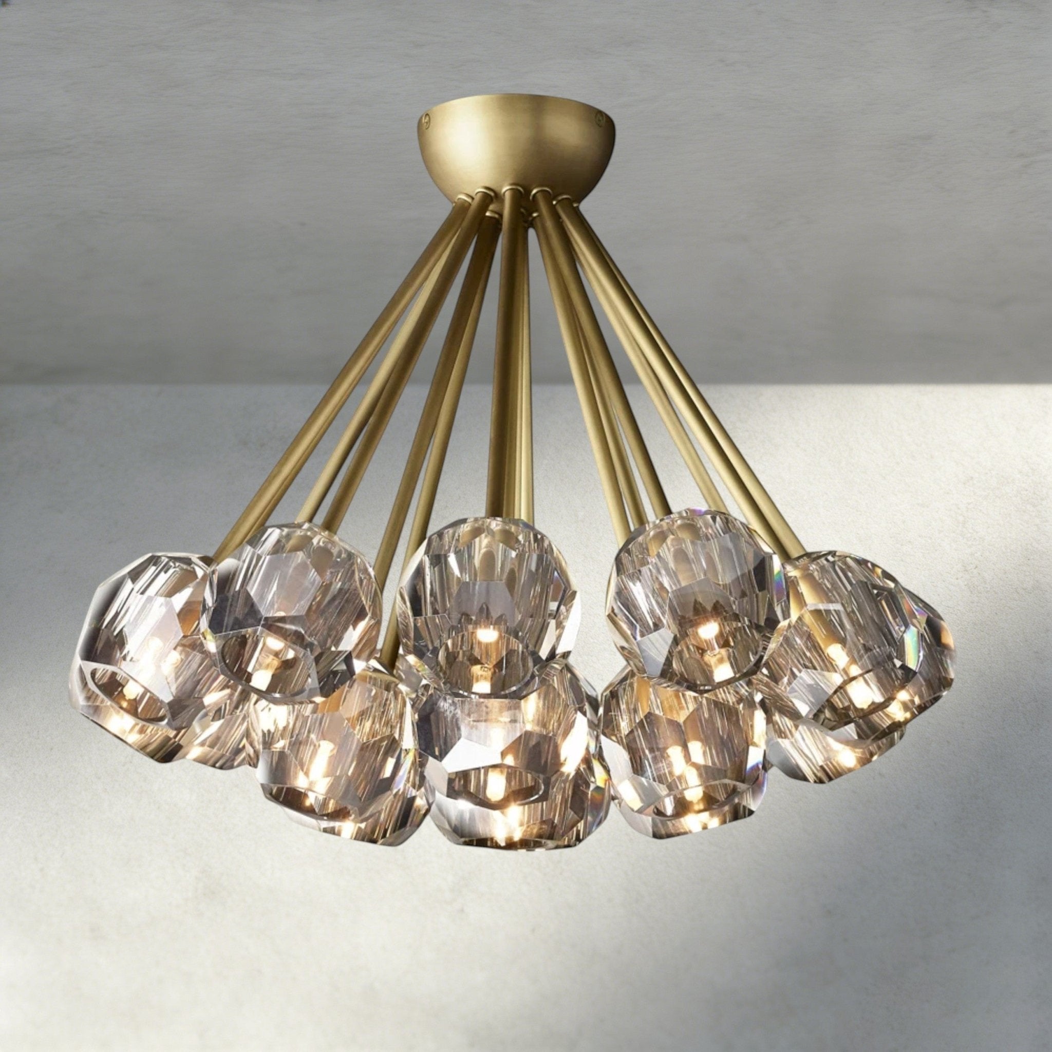 Beula De Clear/ Smoke Cristal Flushmount 24" - fovolighting