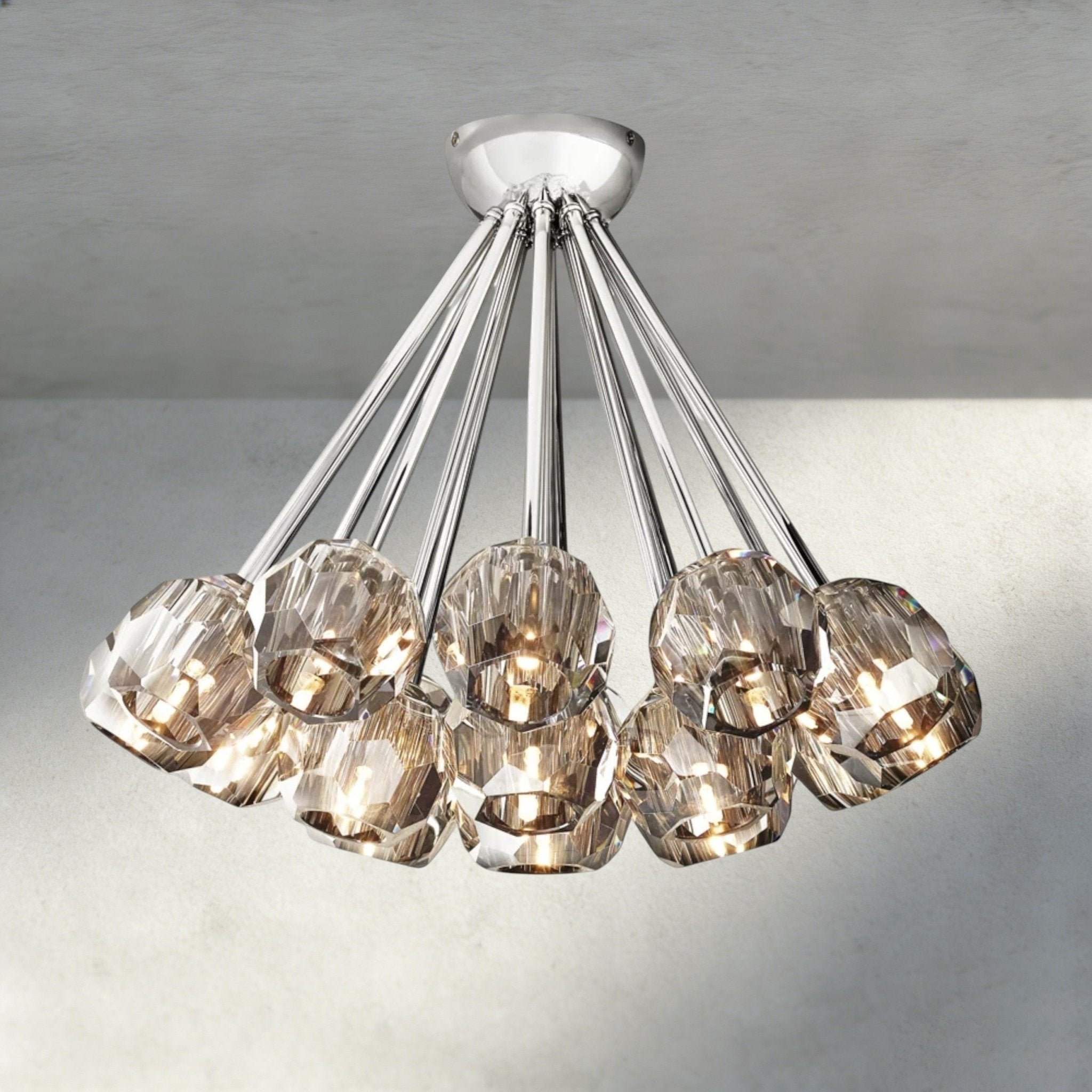Beula De Clear/ Smoke Cristal Flushmount 24" - fovolighting
