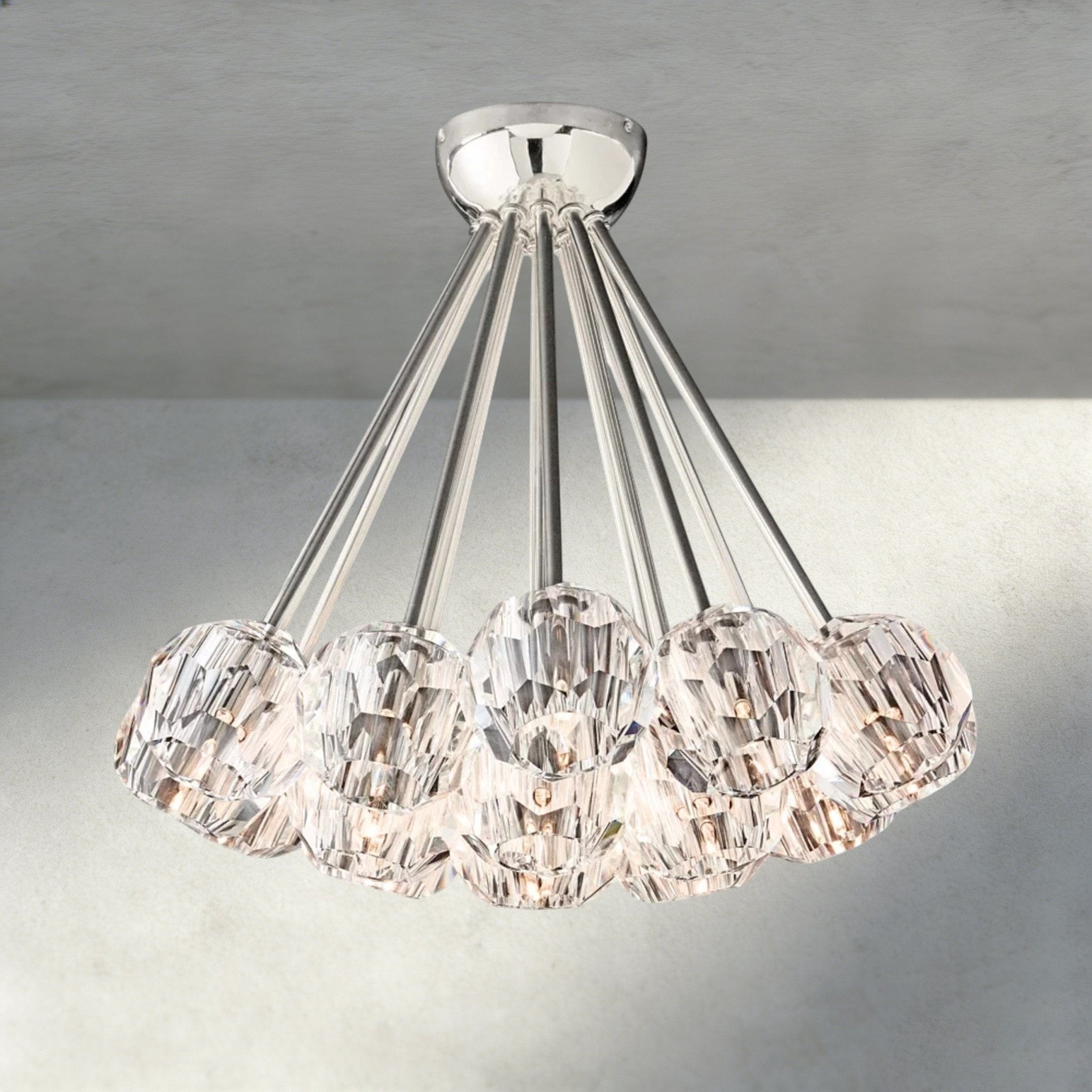Beula De Clear/ Smoke Cristal Flushmount 24" - fovolighting