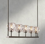 Beula De Cristal Clear Glass Linear Chandelier 48", 60" - fovolighting