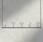 Beula De Cristal Clear Glass Linear Chandelier 48", 60" - fovolighting