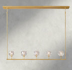 Beula De Cristal Clear Glass Linear Chandelier 48", 60" - fovolighting