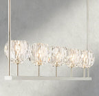 Beula De Cristal Clear Glass Linear Chandelier 48", 60" - fovolighting
