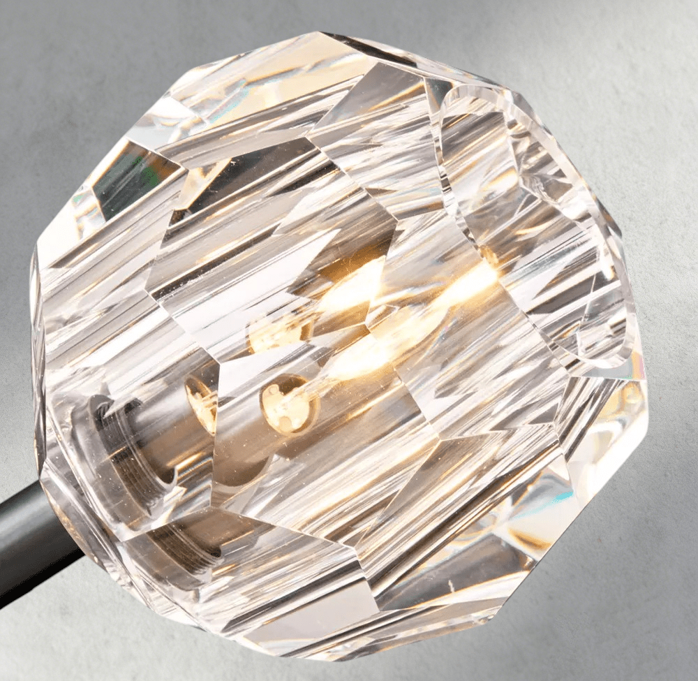 Beula De Cristal Clear Glass Linear Chandelier 48", 60" - fovolighting