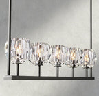 Beula De Cristal Clear Glass Linear Chandelier 48", 60" - fovolighting
